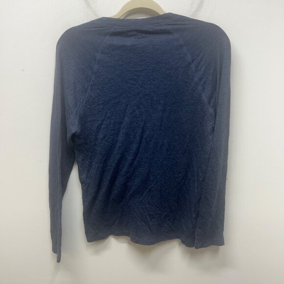 Faherty Cloud Cotton Long Sleeve Henley Shirt S Blue Peruvian Pima Cotton Blend - Picture 7 of 8